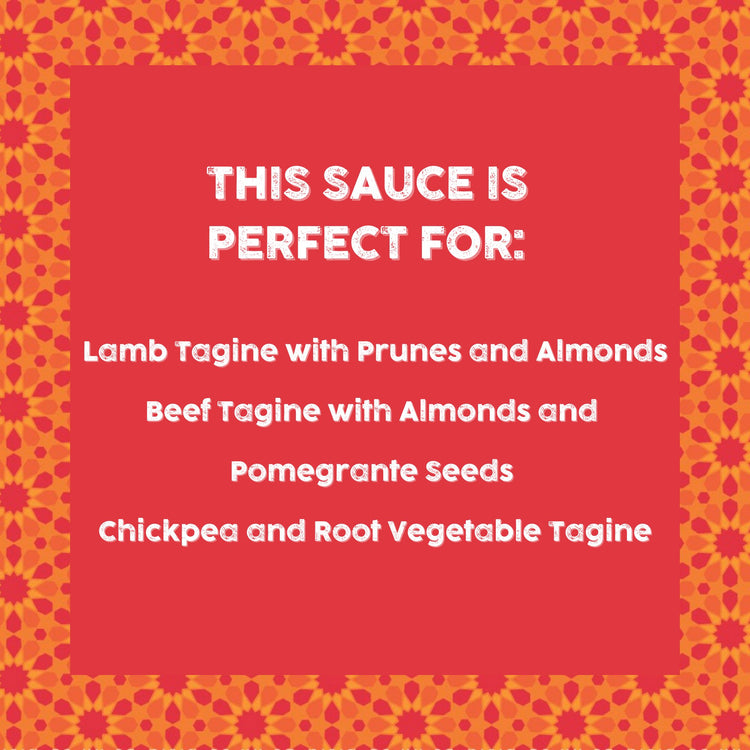 Infographic with recipe ideas on how to use Amboora Hearty Tagine Sauce