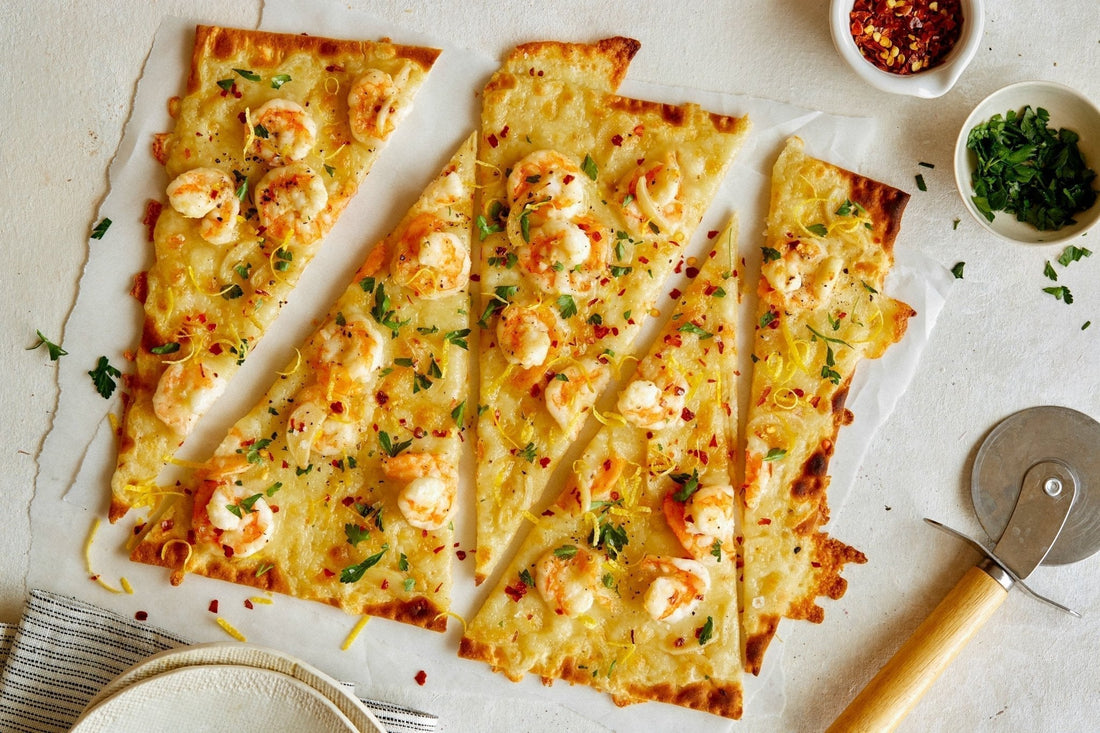 Chermoula Griddled Prawn Flatbreads