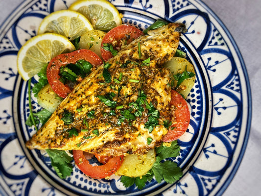 Quick and Easy Moroccan Marinated Fish In The Oven -Tagra