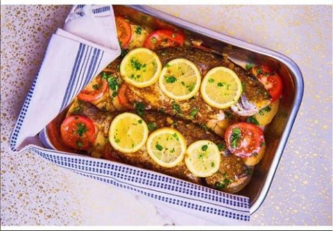 Moroccan Chermoula Marinated Fish In The Oven -Tagra