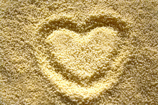 Couscous grains with a heart by Kseniya Nekrasova 