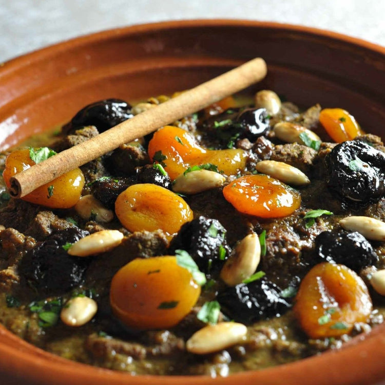 Amboora Meat Tagine Apricot and Prunes cooked with signature ras el hanout spice blend
